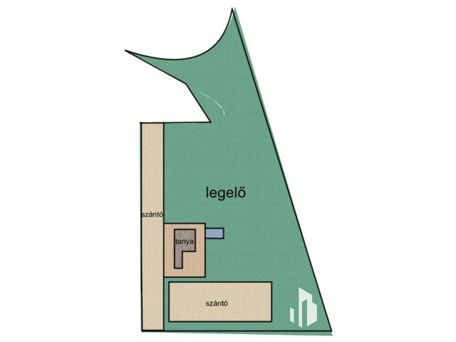 Sándorfalvi úton lévő tanya, közel 100 000 nm-en.