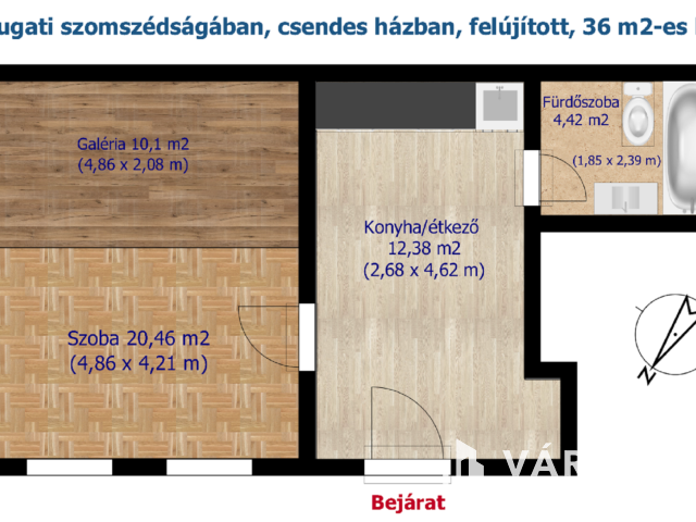 A Nyugati szomszédságában, csendes házban, felújított lakás