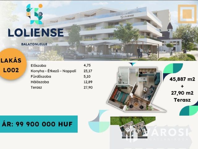 LOLIENSE – Új, exkluzív, kertkapcsolatos lakás Balatonlellén